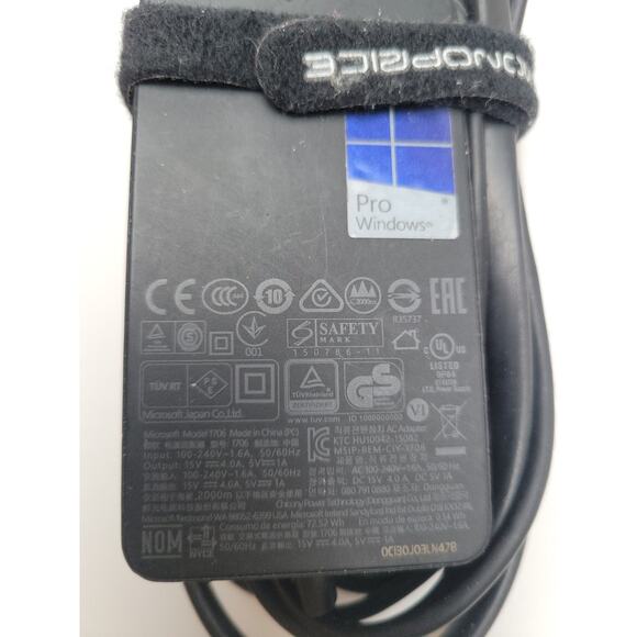Genuine Microsoft Surface Pro Model 1706 Charger AC Adapter includes power cable - Picture 2 of 5